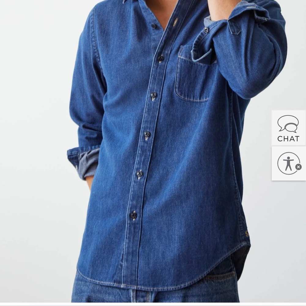 Todd Snyder Denim Band Collar Shirt